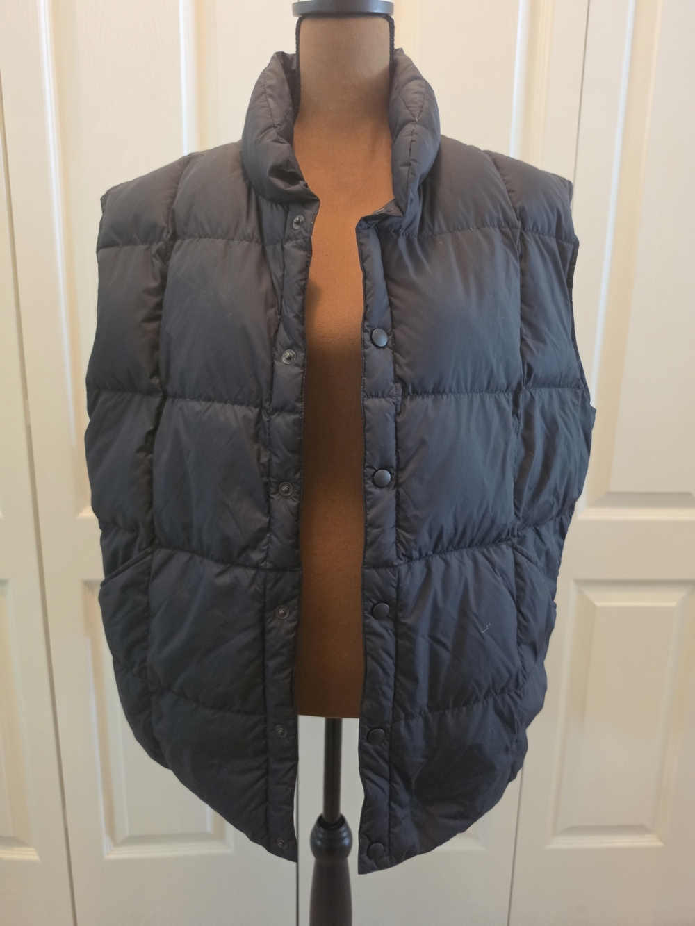 Lands' End Men's Down Filled Quilted Puffer Vest Black XL 46-48 Gilet EUC